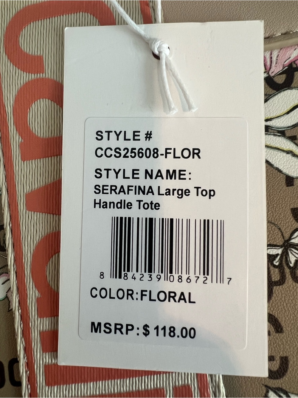 NWT Cavalli Class Serena Floral Logo Tote Bag Beige Cream - Picture 5 of 14